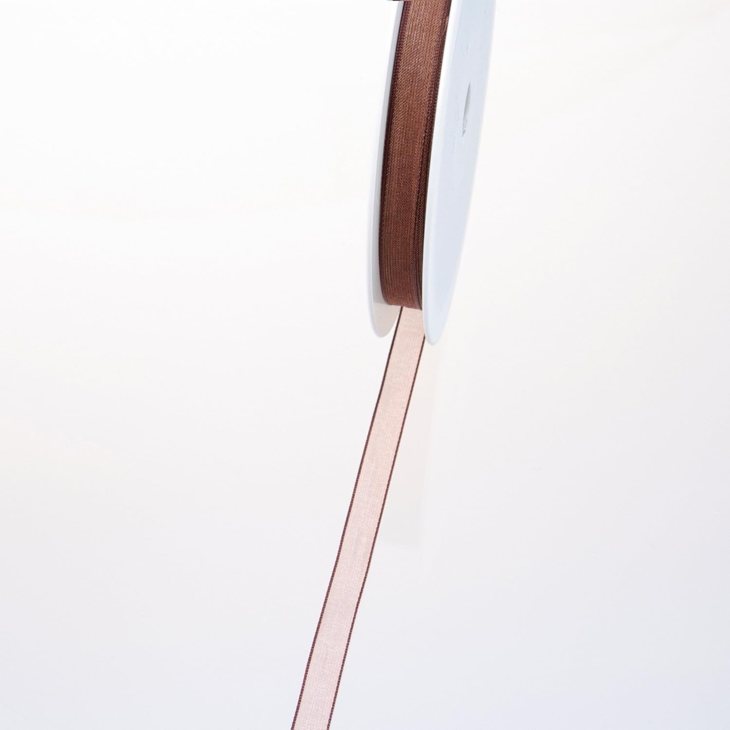 53736 – Organza Ribbon with Selvedge 7 mm 50 m col. 48 Brown; 53736 7 Solid Copper 48