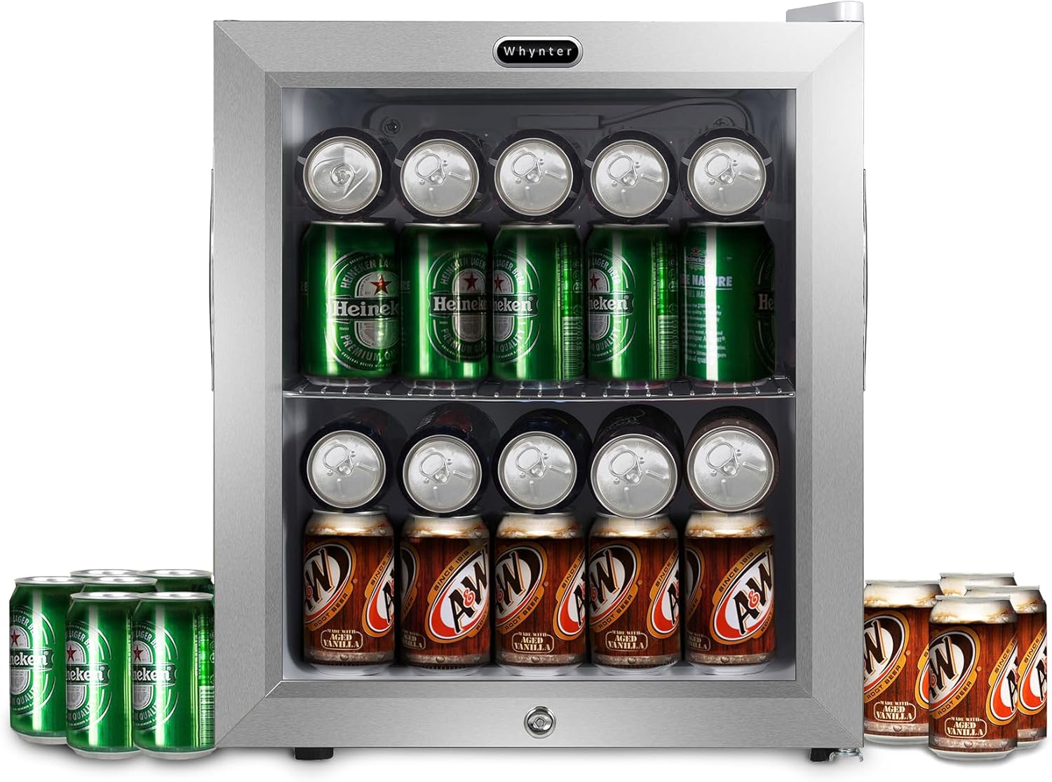 Whynter BR-062WS 68-Can Beverage Refrigerator with Glass Door