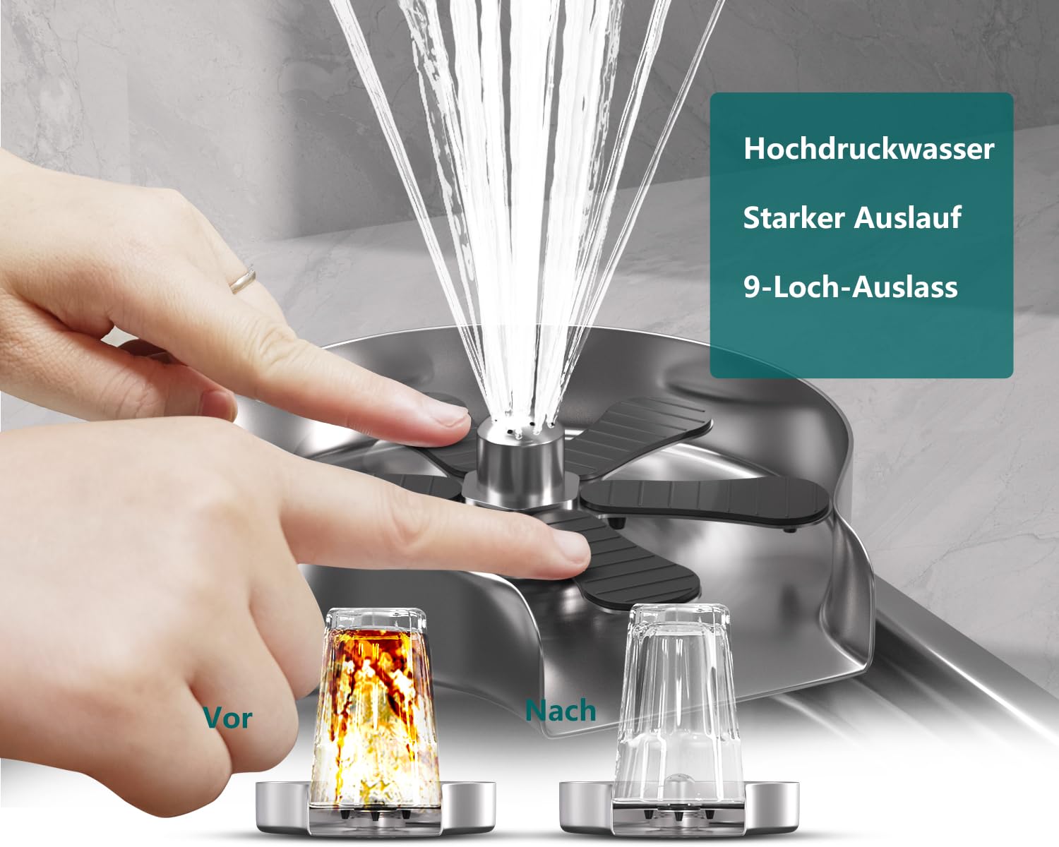 Lave Verre, Aicoya Rince Verre Evier Acier Inoxydable Blanc