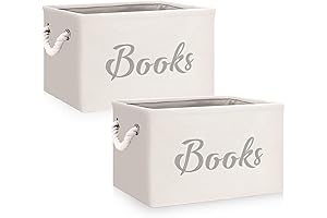 Yungyan 2-Pack White Nursery Book and Toy Storage Bins