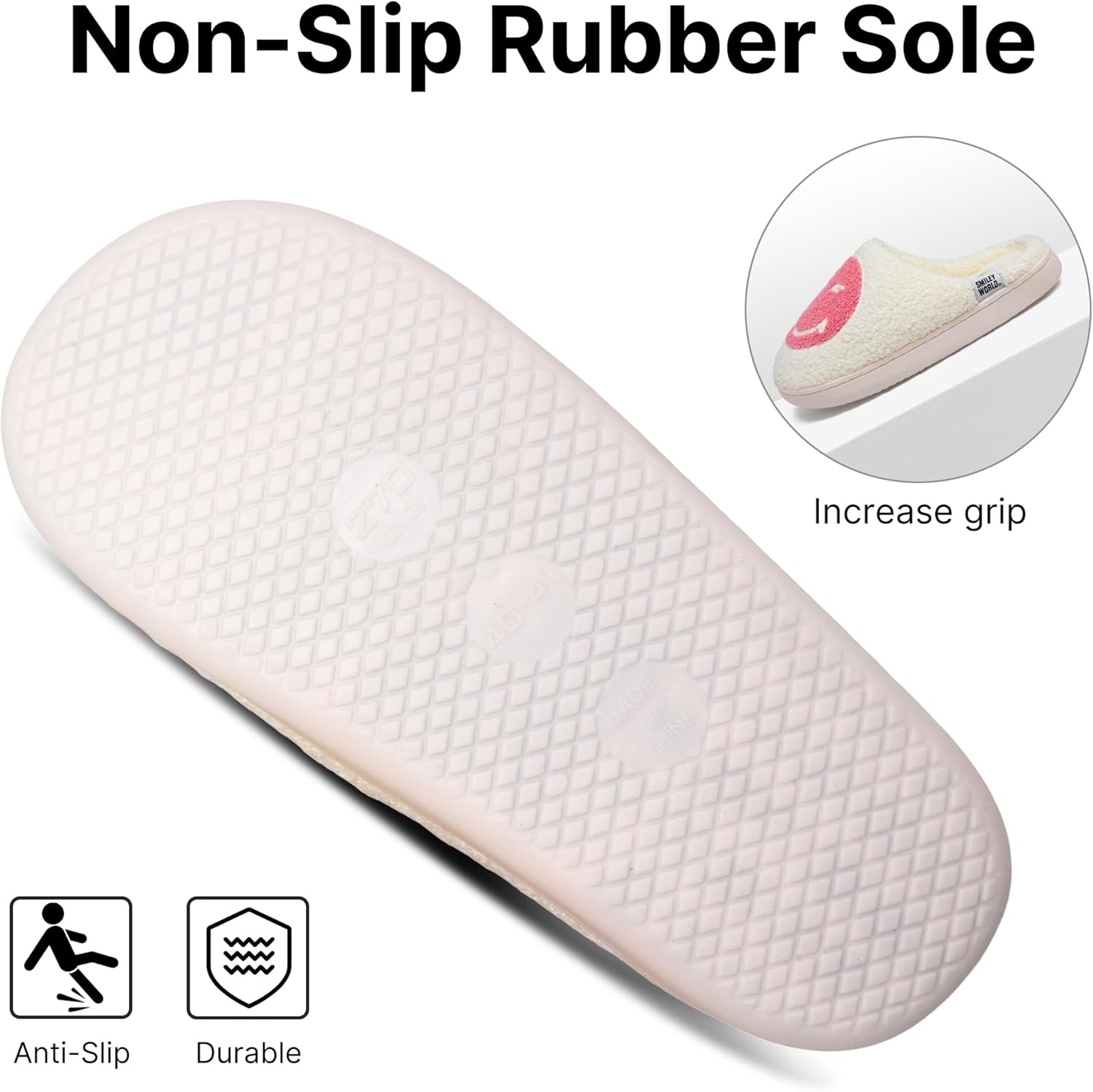 Smile Face Slippers for Womens Mens Soft Plush House Slippers Retro Happy Slip-On Slides Winter Warm Comfy Memory Foam Fluffy Indoor Outdoor Shoes - Image 6
