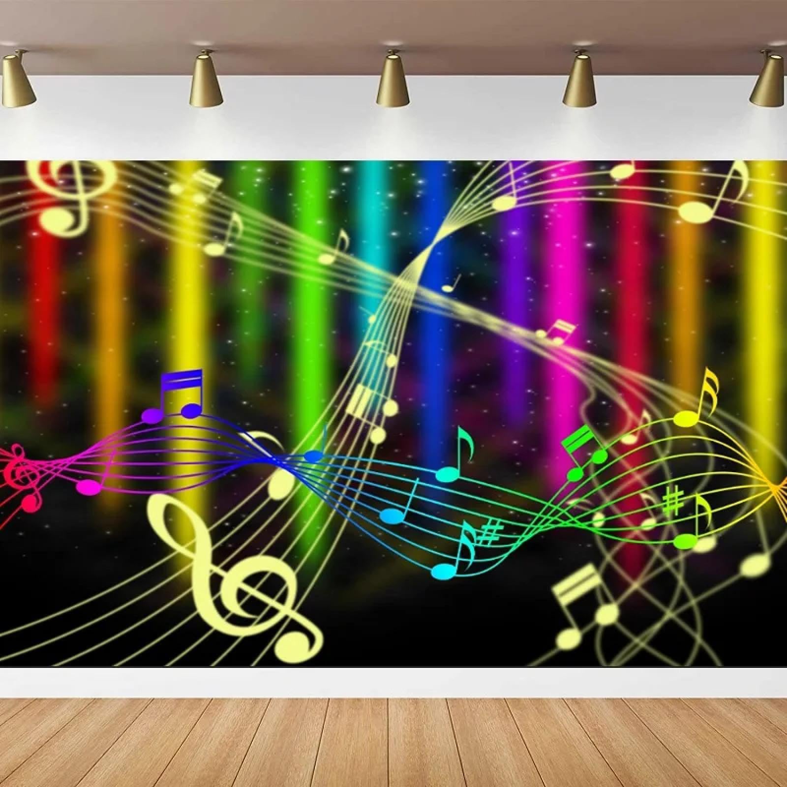 Arcobaleno Musica Fotografia Sfondo Notazione Sfondo Tema Festa Banner Photo Booth Poster