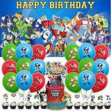 Rescue Bots Party Supplies Trans formers Decorations Birthday Cake Topper Banner Decor Backdrop Ball