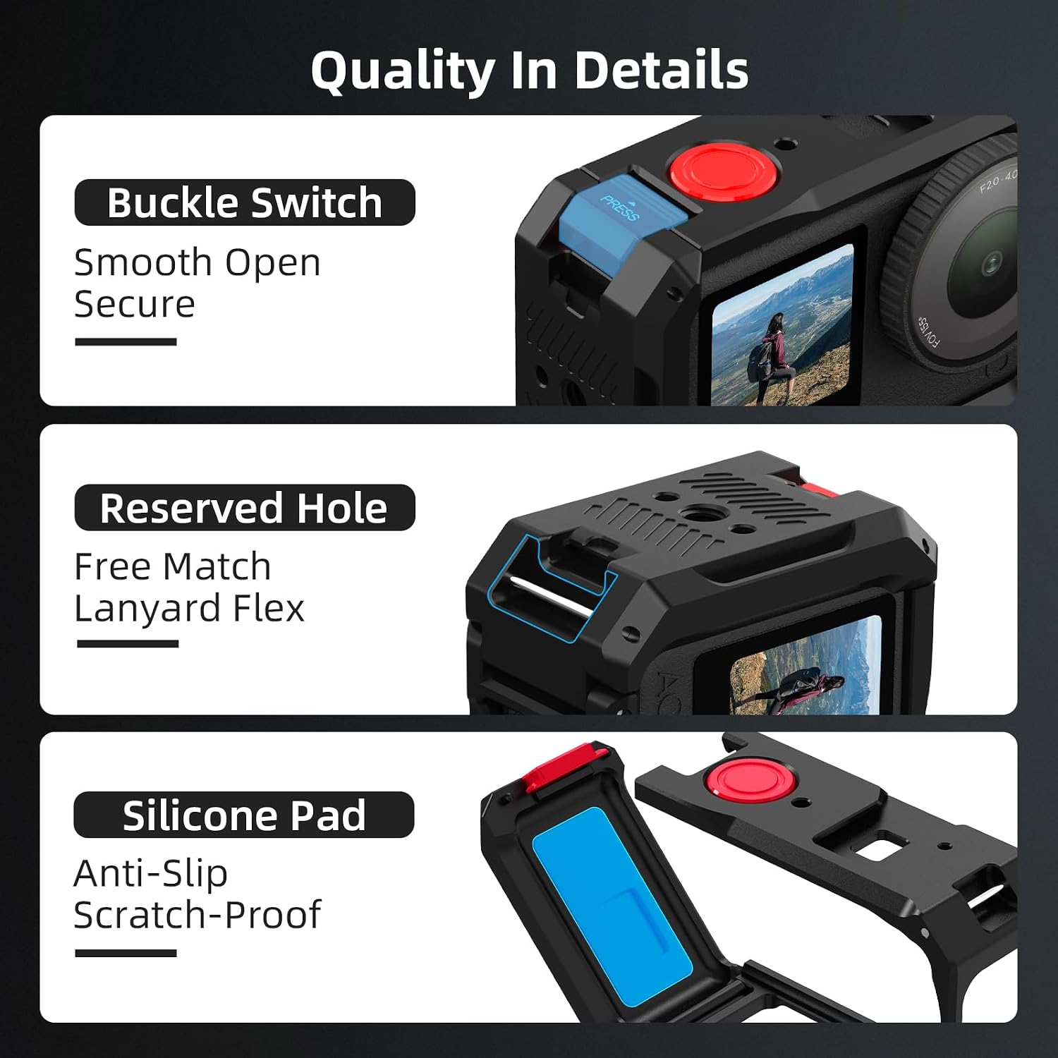 BRDRC Metal Cage for DJI Osmo Action 6, Protective Case Premium Frame Cover Protector Aluminum Housing for DJI Osmo Action 6 Accessories image 4