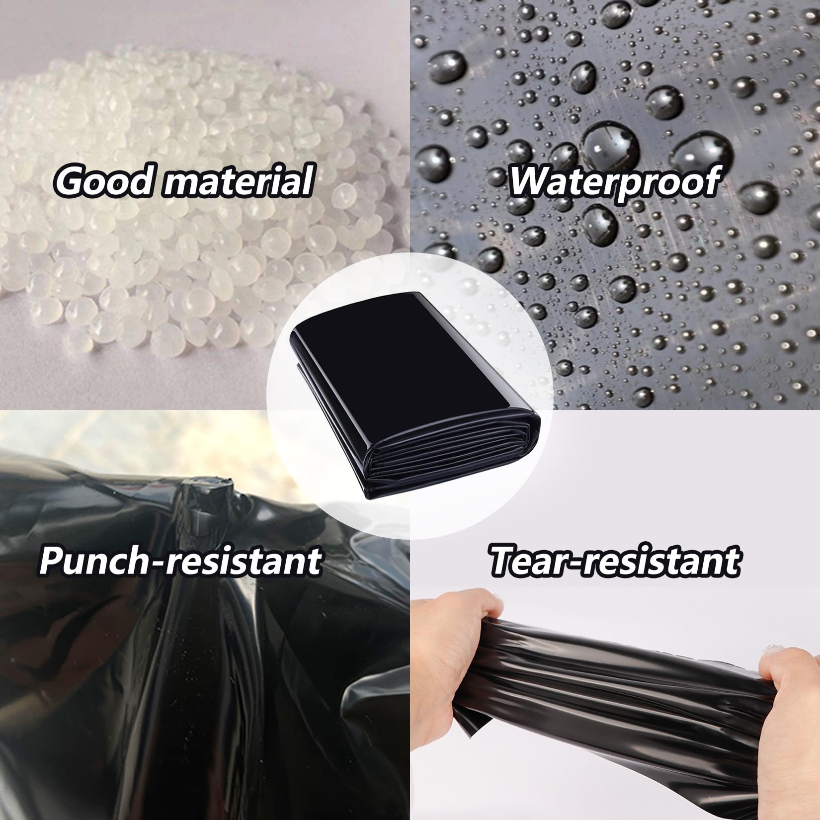 Rivestimento dello stagno,telo pvc laghetto,Rivestimento per Laghetto in HDPE Resistente,Fodera stagno Flessibile per Piscina Giardino per Laghetti,Fontane,Giardini Acquatici e Cascate(11×16m)