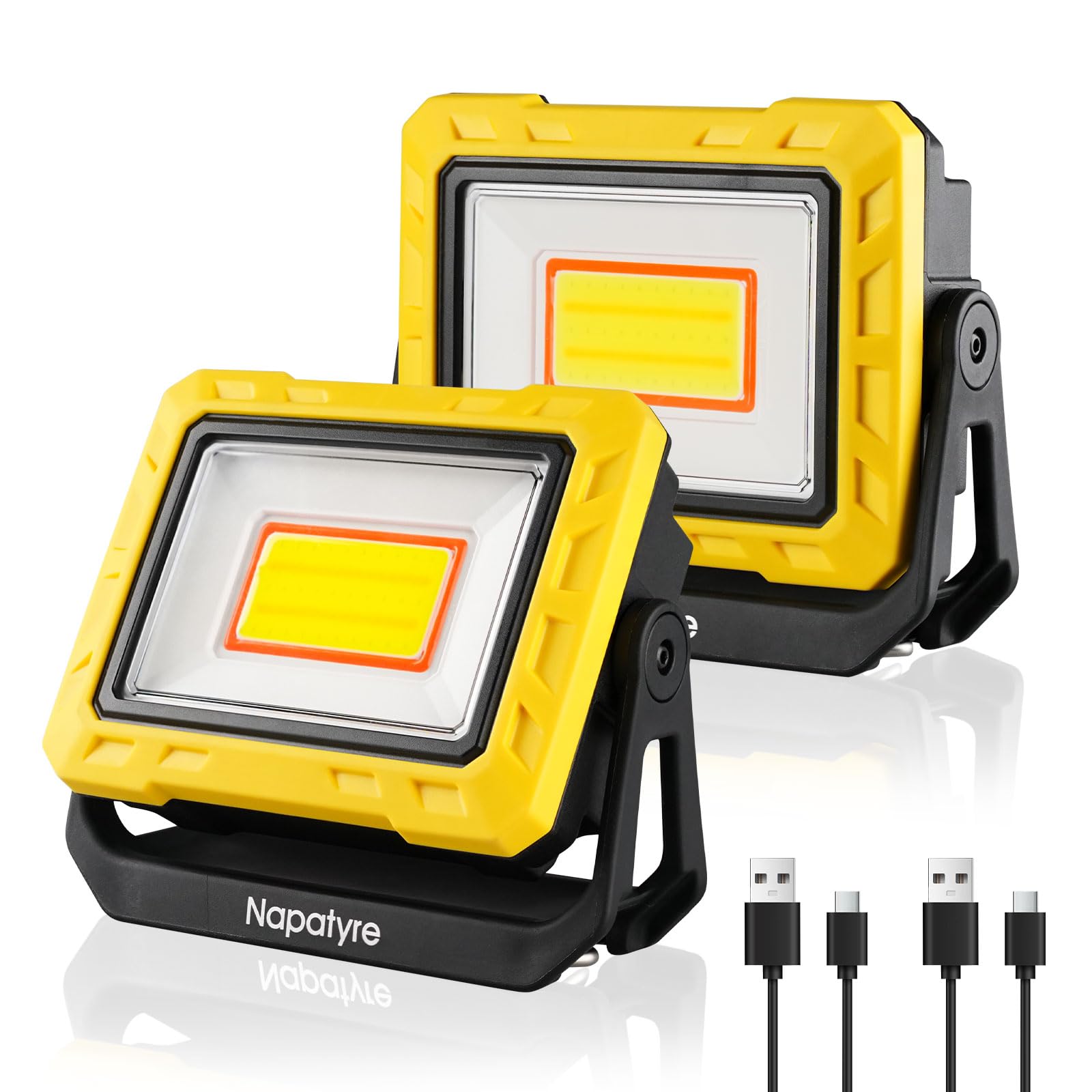 Lampada da lavoro a LED, 2000 lm, lampada da officina super luminosa con base magnetica girevole a 360°, torcia da officina, lampada da ispezione COB con power bank per auto, campeggio
