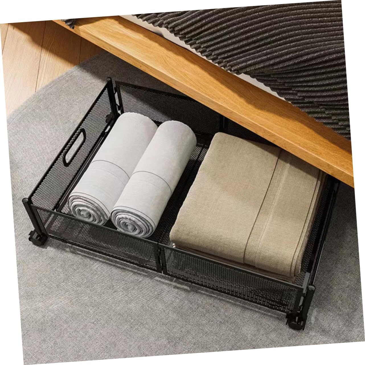 Foldable under Bed Storage Container Multi-purpose Organizer for Bedding and Clothes Capacity Frame Space-saving Design for Bed and Sofa Use