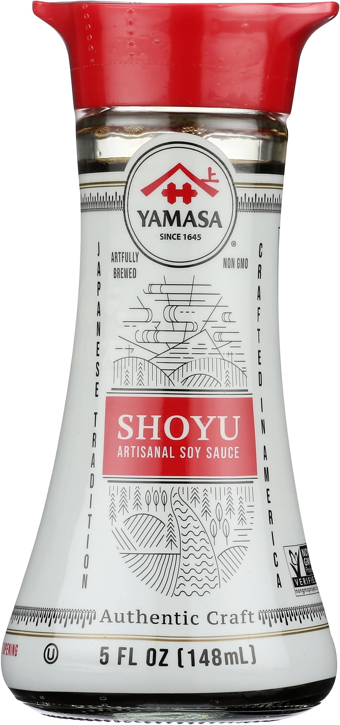 Yamasa, Shoyu Artisanal Soy Sauce, NonGMO, Glass Bottle