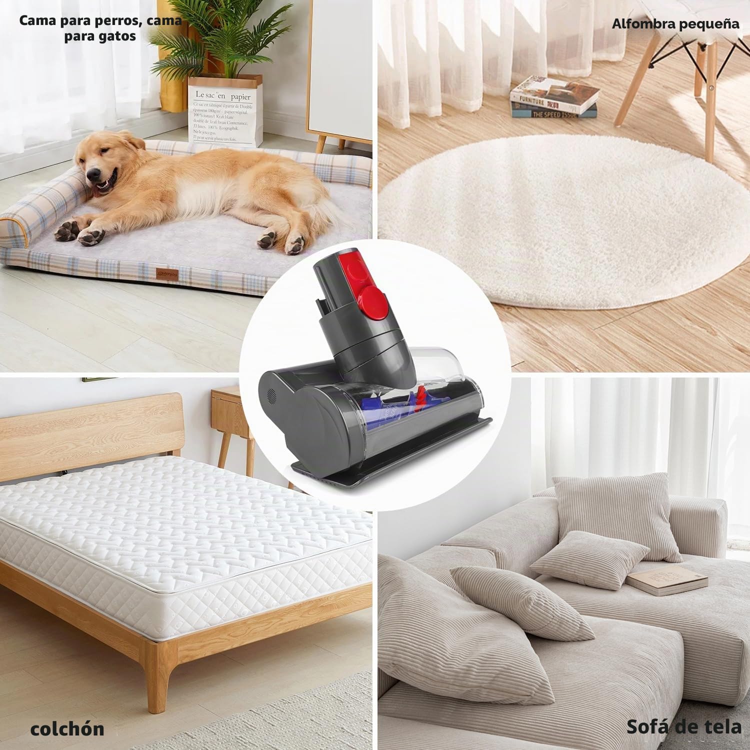 Cepillo Anti-enredos para Dyson V12 Detect Slim SV20, Accesorio para aspiradora para colchones, tapicería y Pelo de Mascotas, Accesorio de Repuesto Compatible