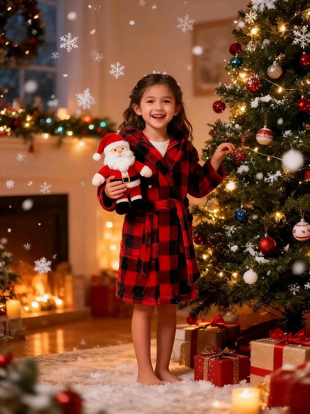 Boys Girls Robes Kids Toddler Flannel Hooded Bathrobe Pajamas Sleepwear 2-16 Years - Image 3