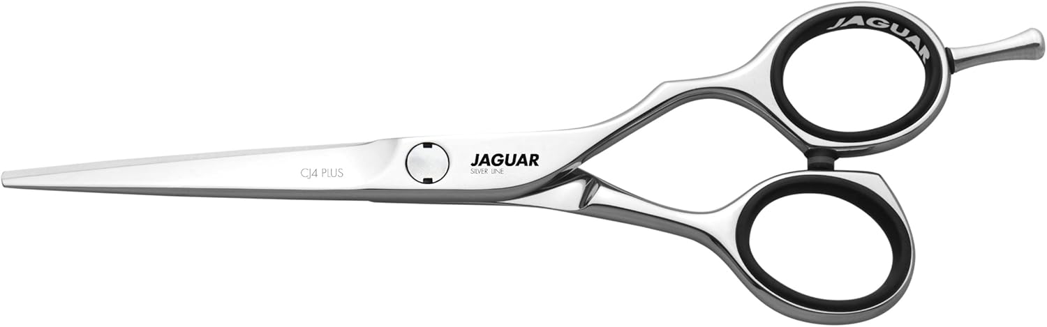 Jaguar Shears CJ4 PLUS 5.0 Inch Professional, Offset Design, Steel Hair Cutting & Trimming Scissors for Right Handed Salon Stylists, Hairdressers and Barbers, Made in Germany