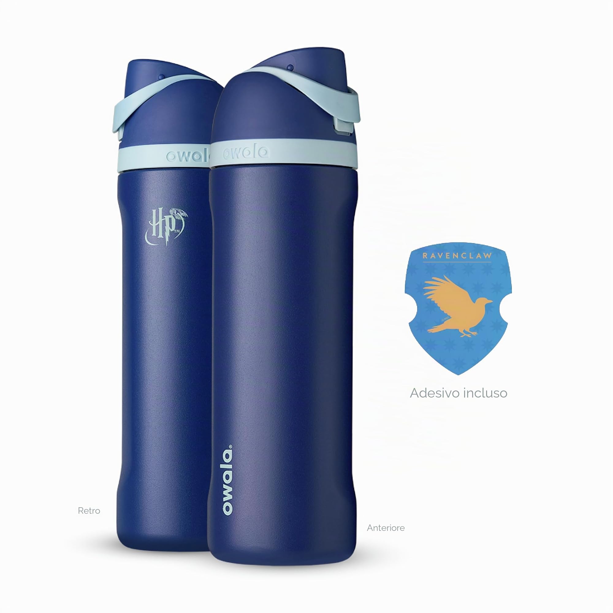 Owala Borraccia termica FreeSip di Harry Potter in acciaio inox con cannuccia, per sport e viaggi, senza BPA, 680,4 g, Corvonero