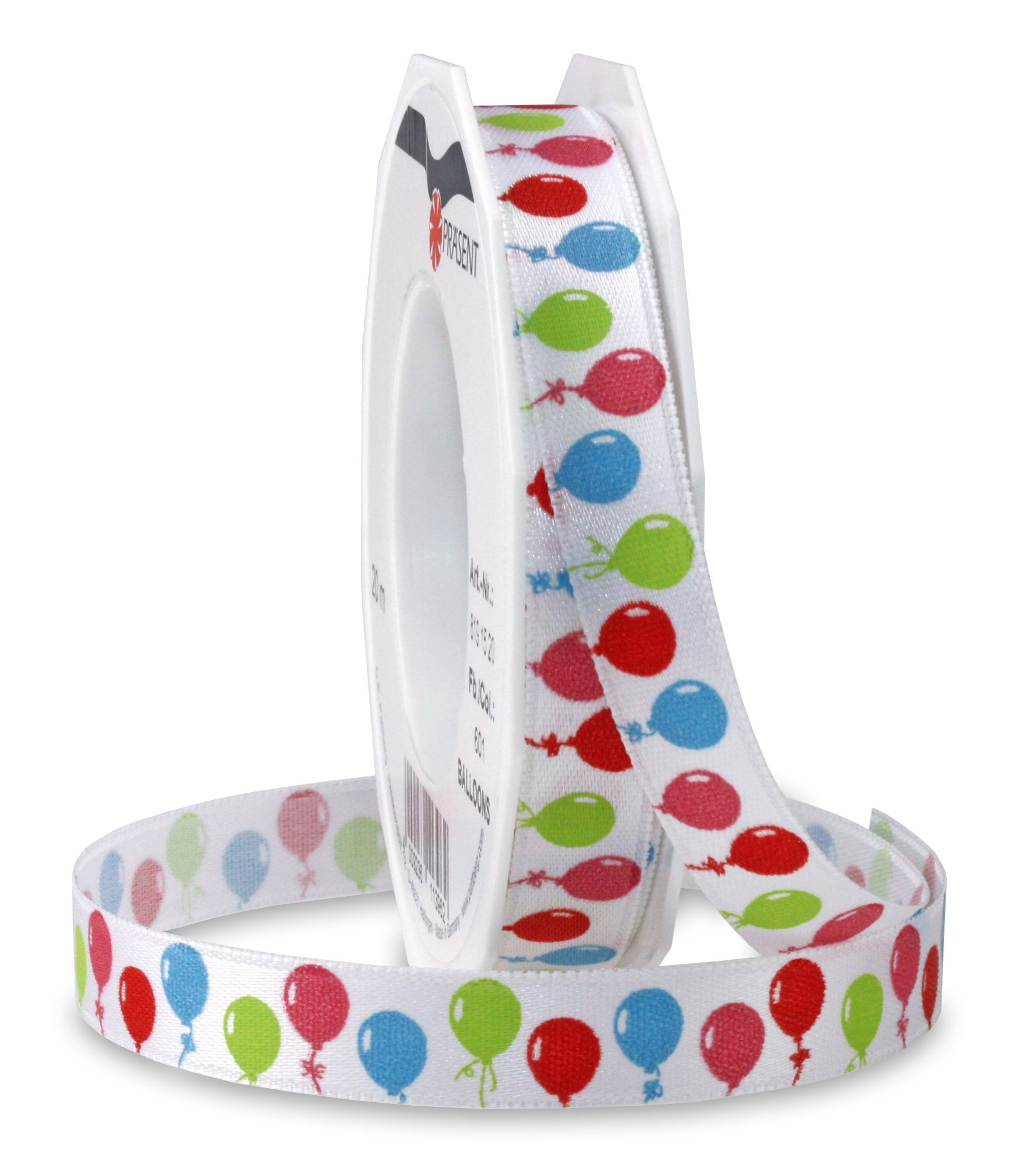 Präsent - Nastro di Raso Glitterato Bianco-Argento Rotolo 20 m