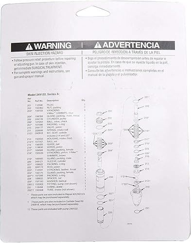 Miniatura 7 de GDHXW 249123 Kit de reparación de bomba para pulverizador de pintura sin aire Graco 7900 2030 200 300 Aftermarket