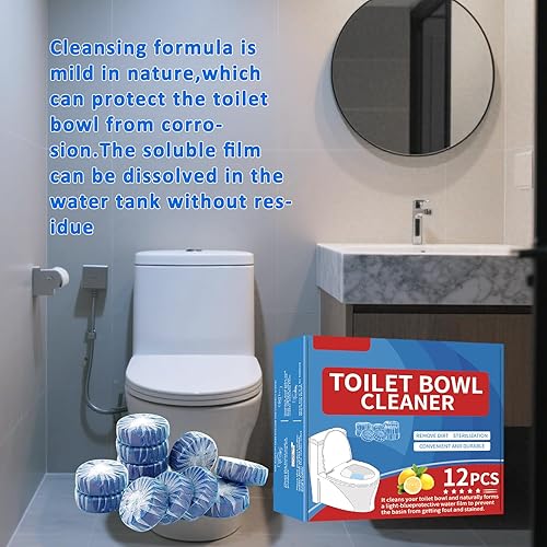 Miniatura 6 de Ruheaou Tabletas de limpieza de inodoros  Disolución rápida, frescura duradera  1224 unidades  Seguras para todos los inodoros, tanques sépticos y