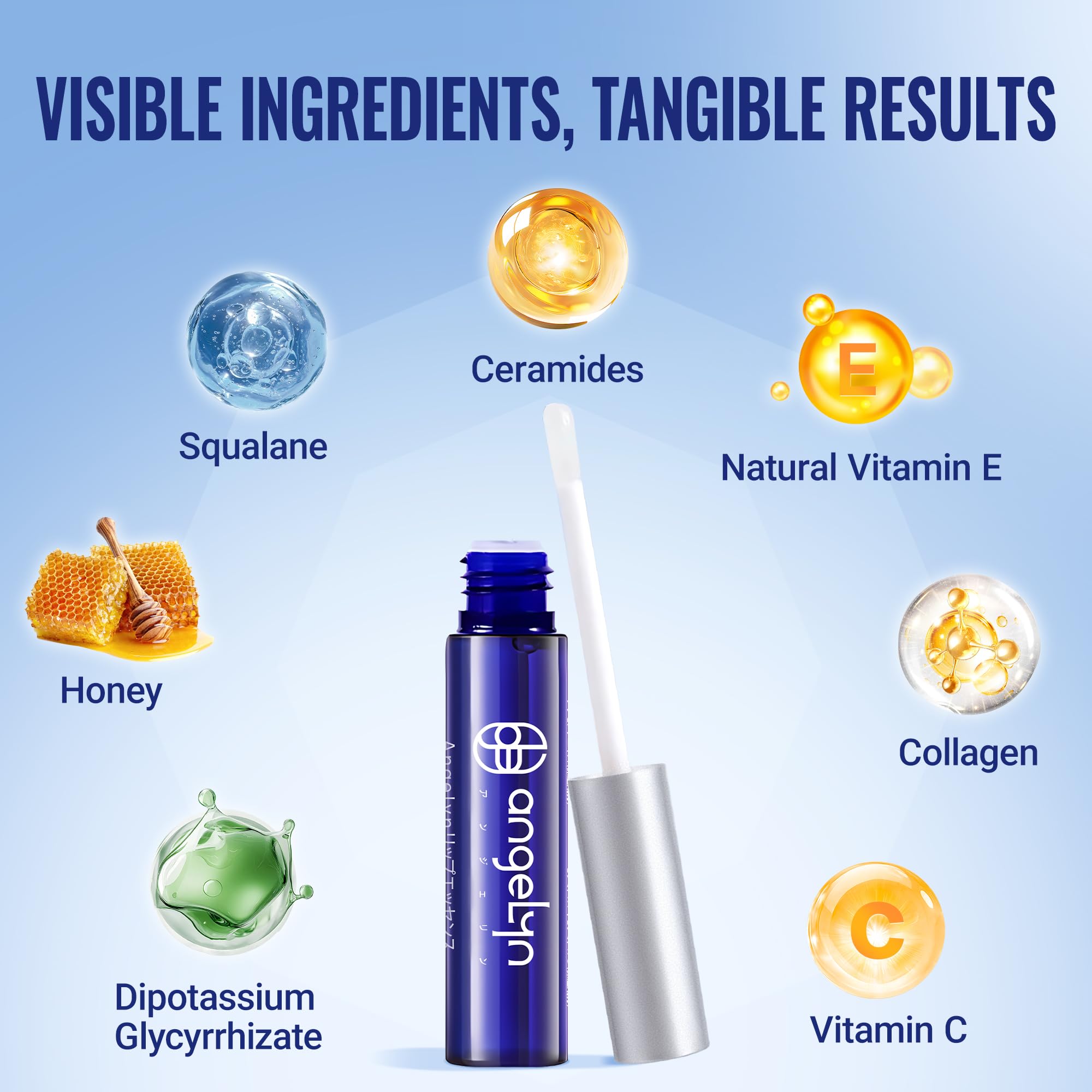 Amazon.com : Angelyn Repair Lip Oil  Hydrating & Plumping Clear Lip Serum,  Overnight Lip Mask, Moisturizing Lip Balm for Soft, Smooths Lips, with Vitamins  C & E, Fragrance Free : Beauty