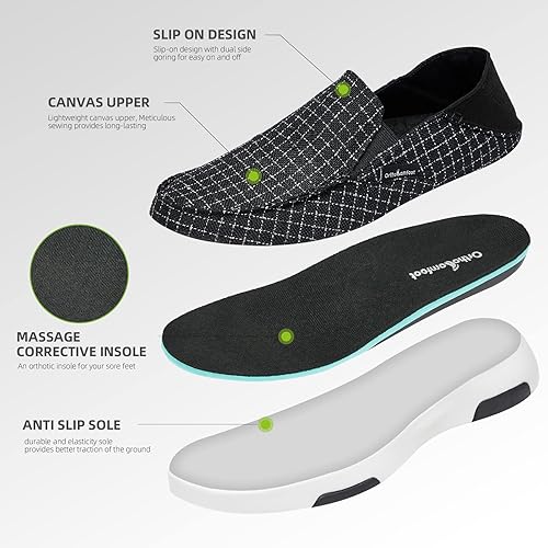 Miniatura 5 de OrthoComfoot Zapatos sin cordones para mujer con soporte de arco, pantuflas ortopédicas, mocasines para fascitis plantar para aliviar el dolor