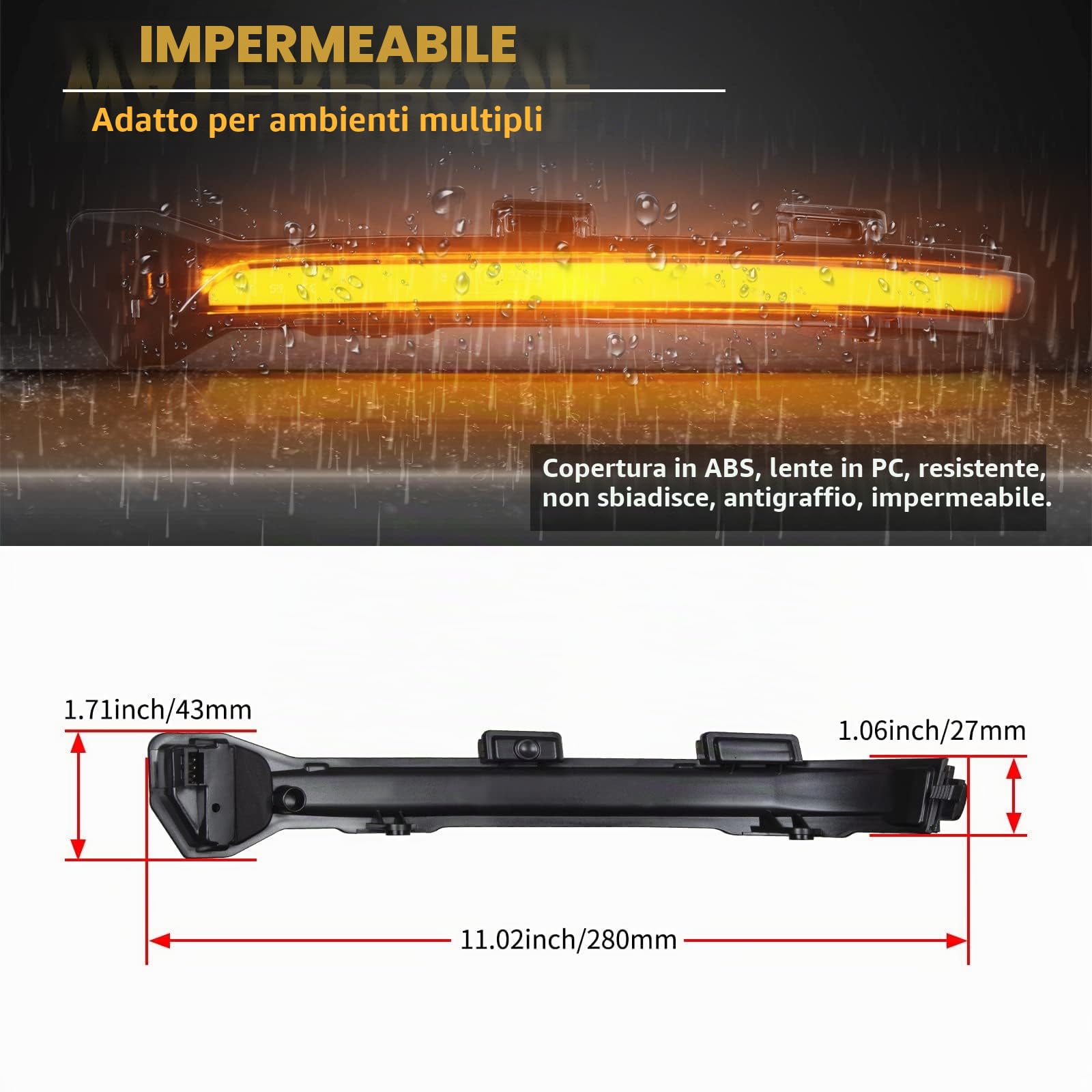 POPMOTORZ Frecce LED Specchietto, 2 Pezzi Dinamiche Indicatore di Direzione per Specchietto Retrovisore per VW Golf 7 Variant R-line GTI Sportsvan Limousine E-Golf Touran 2, Nero
