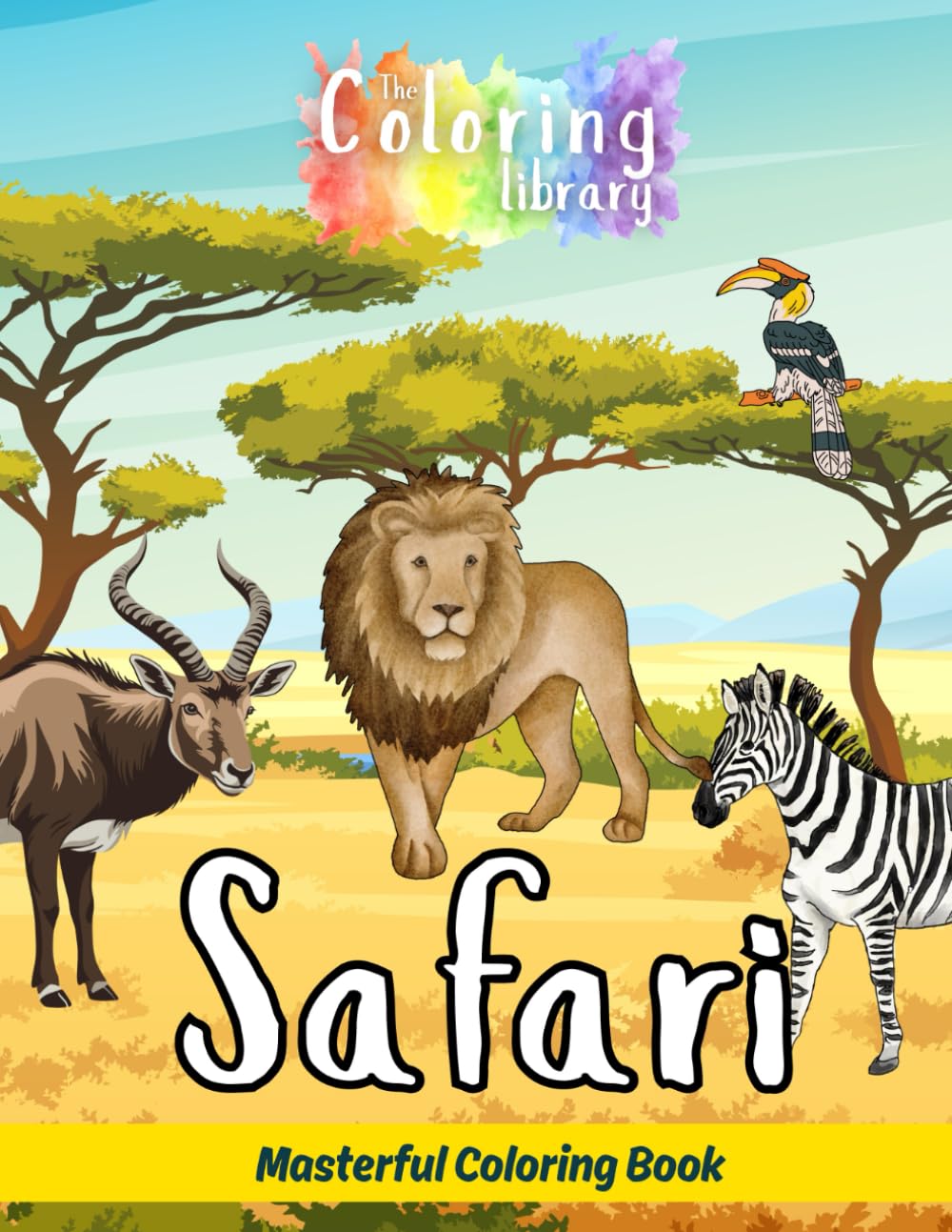 Safari: Masterful Coloring Book: Detailed Drawings Perfect for Coloring Enthusiasts with Lion, Elephant, Leopard, Rhinoceros, Cape Buffalo, Giraffe, ... Warthog, Crocodile, Ostrich, Meerkat & More