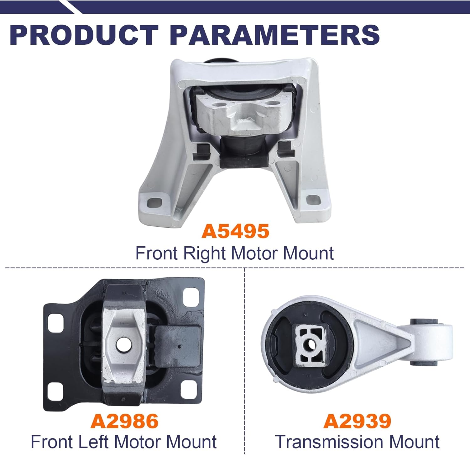 Engine Motor Mount Compatible with 2010-2013 Transit Connect 2.3L 2005-2007 Focus 2.0L 2003-2007 Focus 2.3L Automatic Transmission Replacement for A2939 A2986 A5495