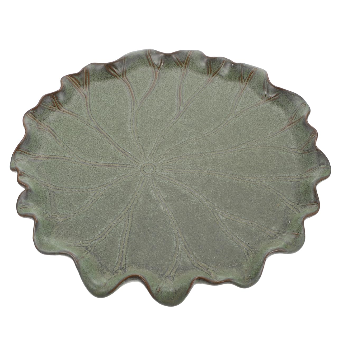 Bandeja para Macetas de Cerámica en Forma de Hoja de Loto, Plato Decorativo para Bonsái, Suculentas y Plantas, Base de Drenaje Antideslizante y Elegante para Jardín, Interior y Balcón