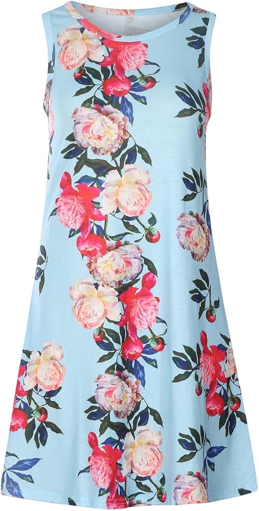 Vestidos De Verano Para Mujer, Casual, Sin Mangas, Floral, Ajuste
