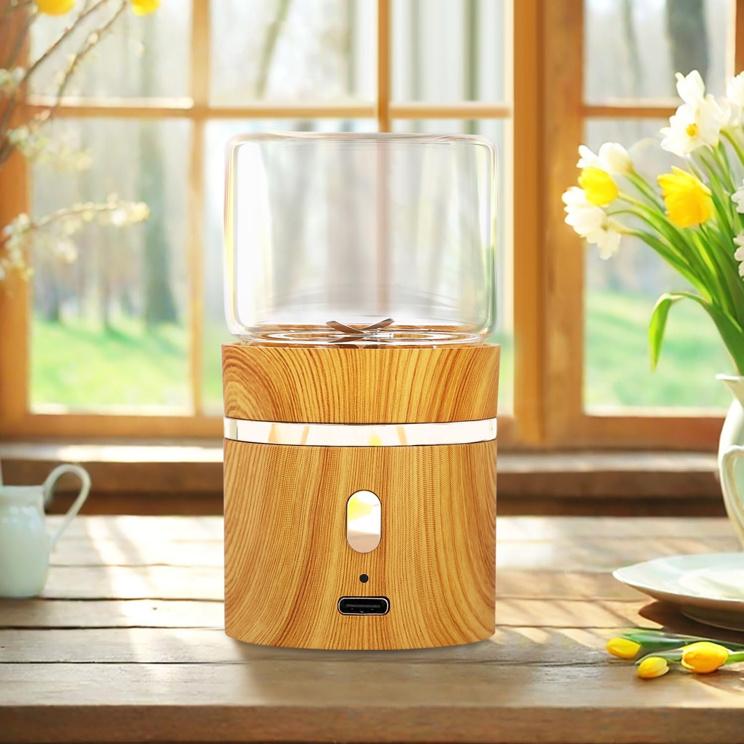 Electric Herb Grinder, Electric Spice Grinders Mini Size 2inx3.5inches with 2pcs 1.7oz/50ml Glass Jar Rechargeable Automatic Herb Grinder