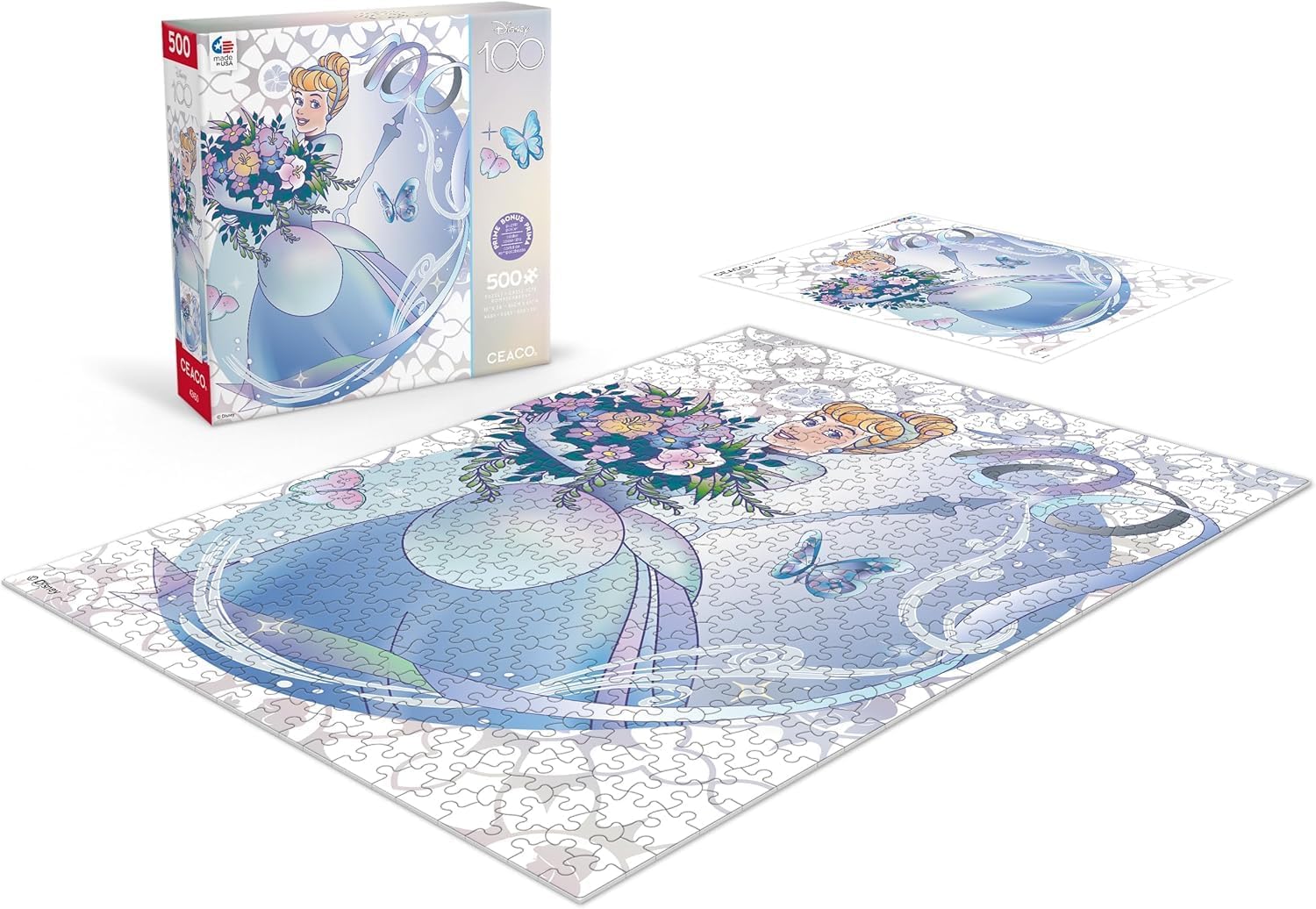 Ceaco - Disney's 100th Anniversary - Platinum Princess Cinderella - 500 Piece Jigsaw Puzzle