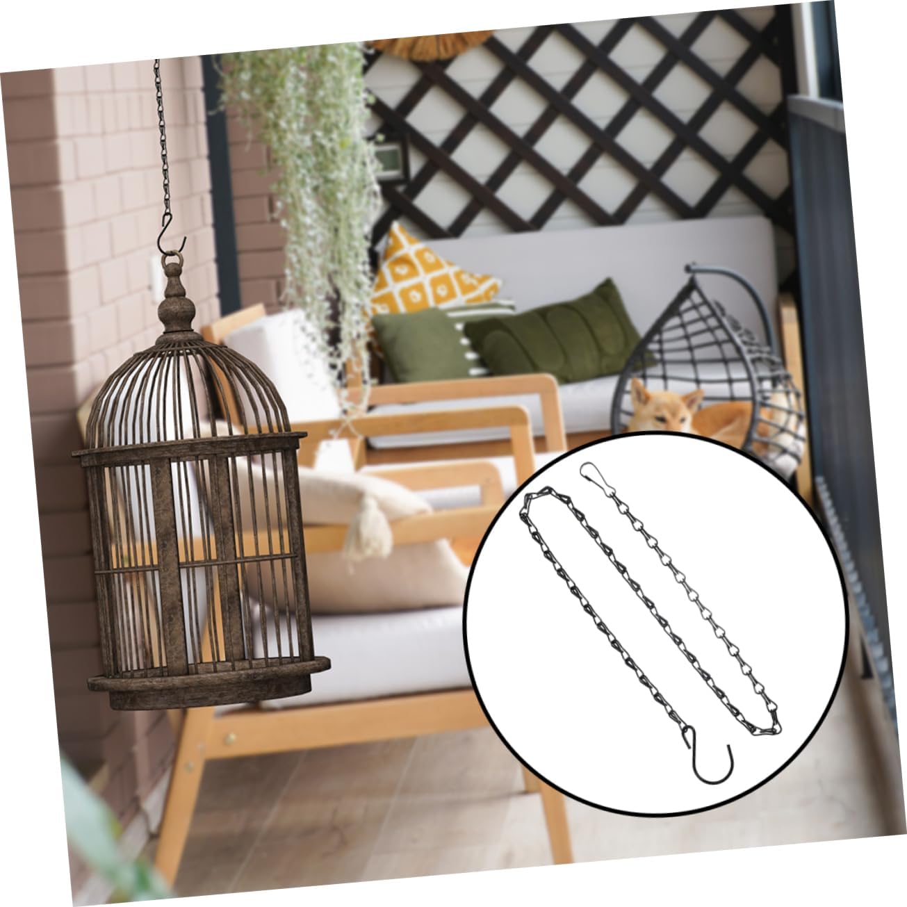 Sosoport 50pcs Heavy Duty Hanging Chains s Hooks for Birdcages and Home Decor Metal Chain for Indoor and Outdoor Use Easy to Install and Versatile