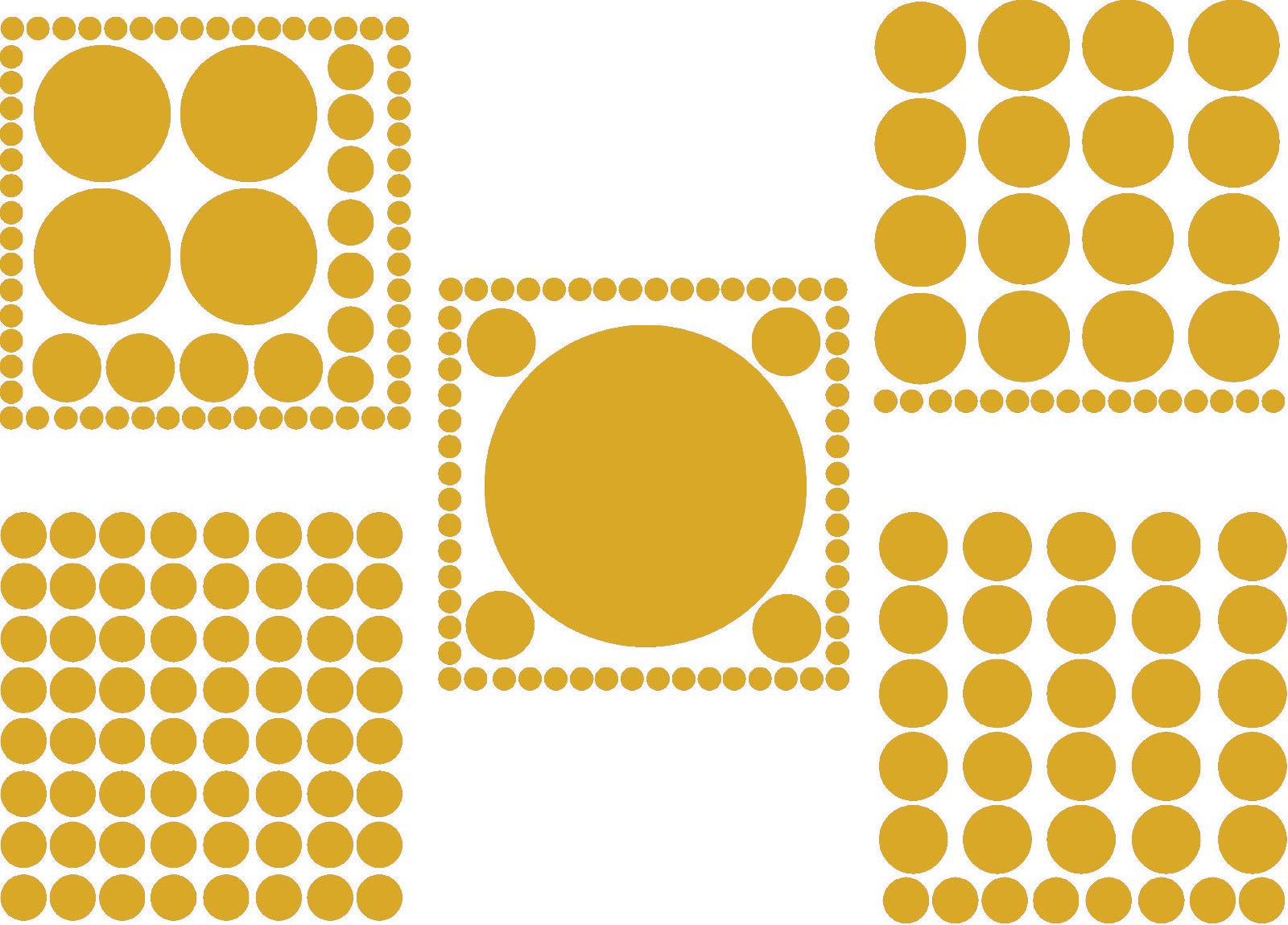 Assorted Sizes 268 PCS Removable Matte Gold Polka Dot Mix Wall Decals for Kids Room Decoration +"Dots, Polka"+"Stickers"+"Easy to Peel Easy to Stick" + Metallic Vinyl Decor by BUGYBAGY (Gold)