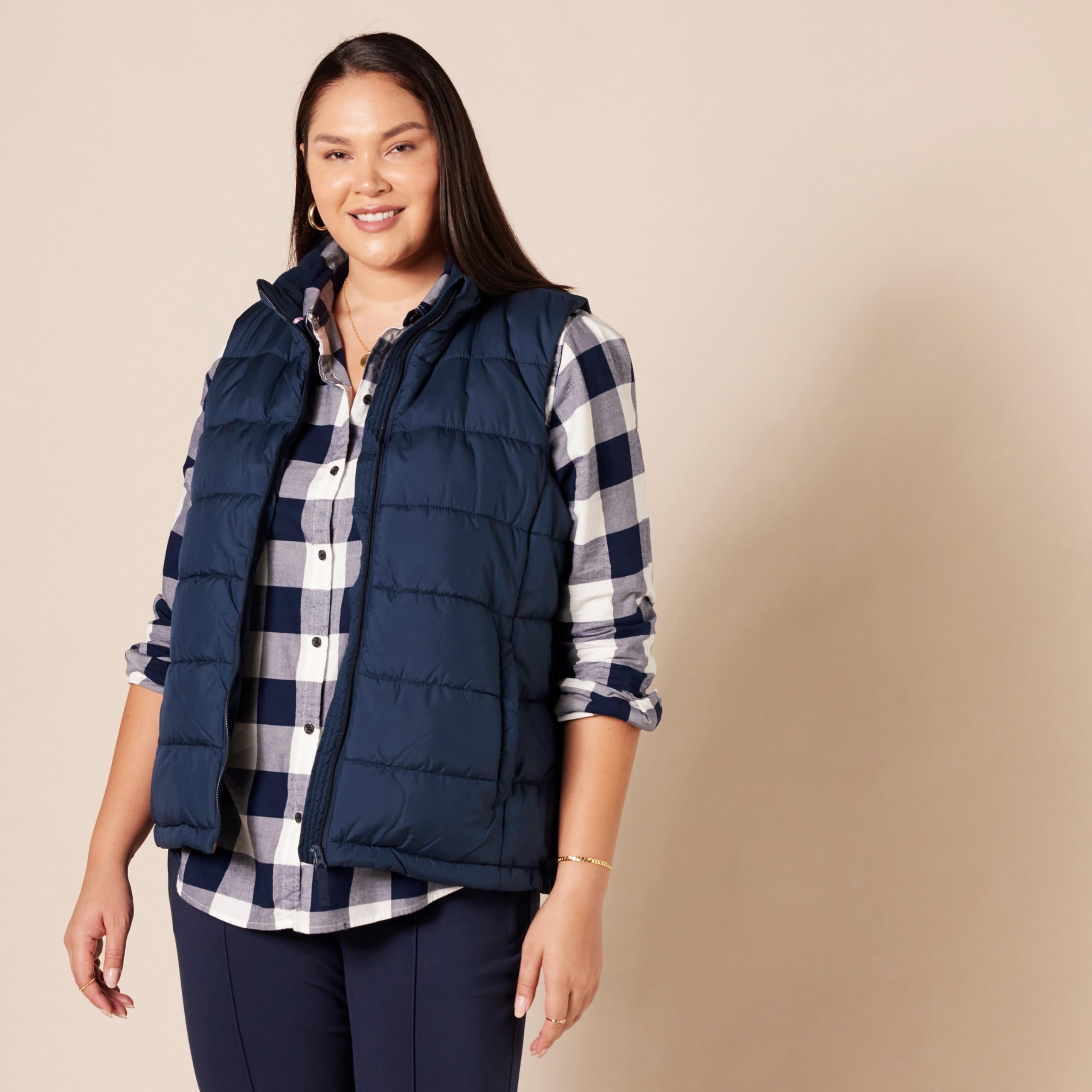 Amazon Essentials Mujer Chaleco Acolchado de Peso Medio con Cremallera