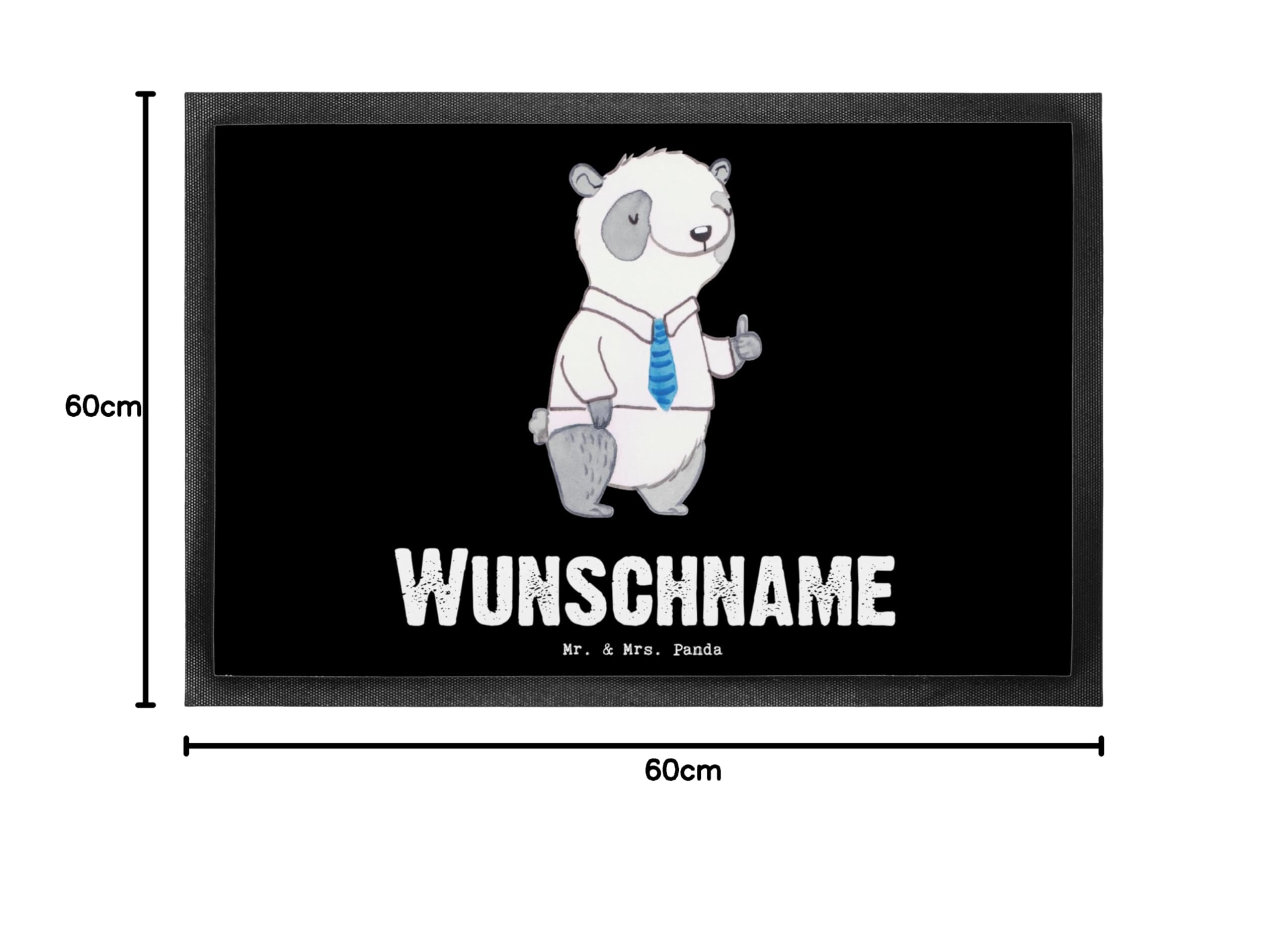 Mr. & Mrs. Panda Fussmatte selbst gestalten Panda Bester Ersatzvater der Welt 40 x 60 cm - Personalisierte Geschenke, Fußmatte, Türmatte, Vater, Dad, Geschenkidee, personalisierbar, Familie, Daddy