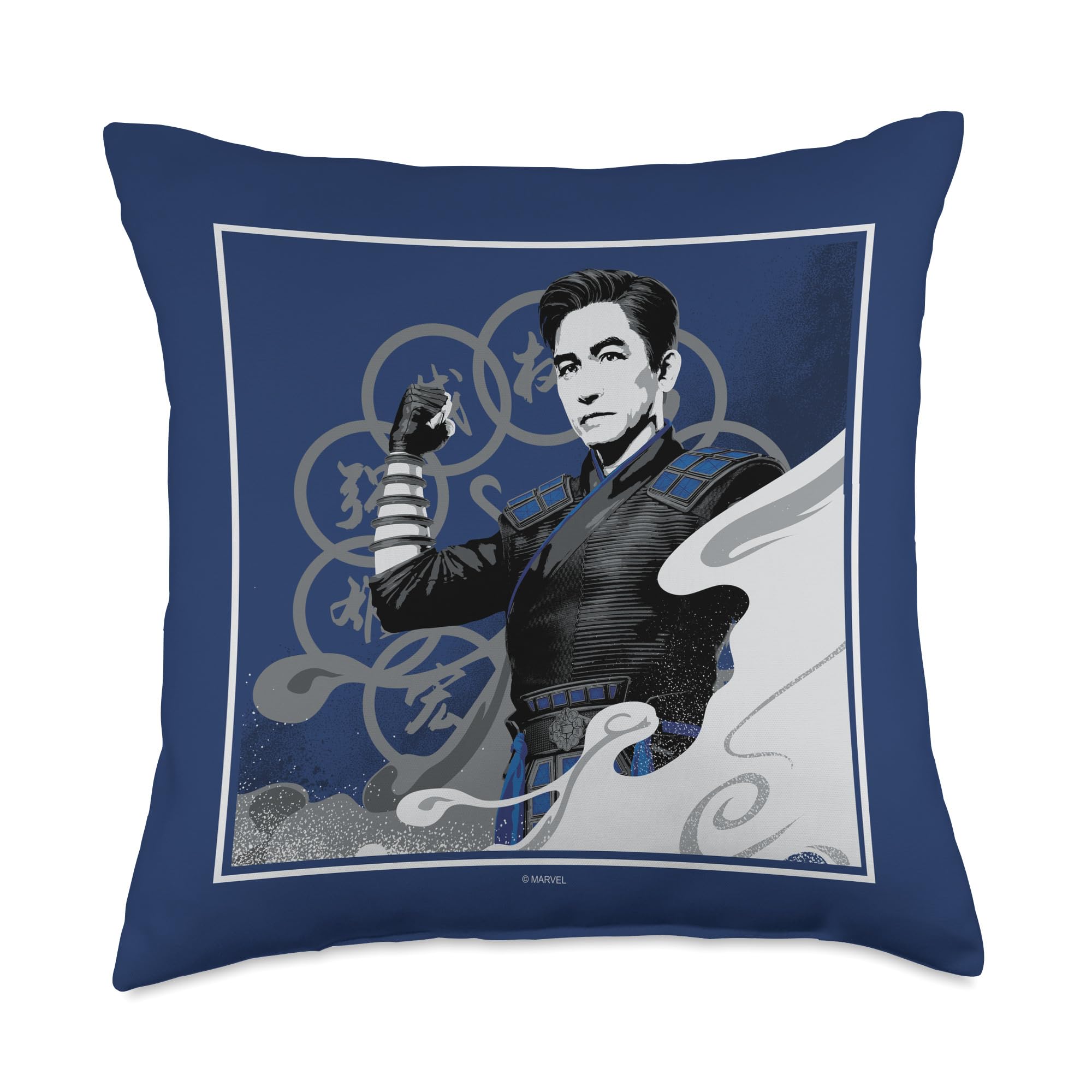 MarvelShang-Chi and The Legend of The Ten Rings Wenwu Blue Throw Pillow, 18x18, Multicolor