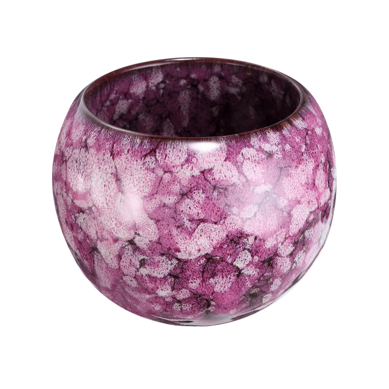 QUARKZMAN Tazze Tè Cinesi Giapponesi Ceramica 5,07 oz Set Tè Gong Fu Fare a Mano Smaltato Ceramica Senza Manico Piccola Tazza Tè per Tè Mate Caffè Vino Bevande Casa e Regali, Rosa Rossa