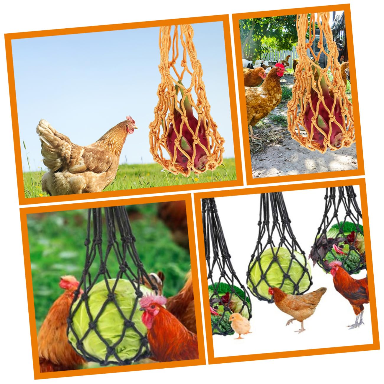 SUPVOX 3 Set Borsa A Tracolla Per Pollo Spiumatore Mangiatoie Per Uccelli Appese Kit Alimentatori Mangiatoia Per Polli Sospesa Pulcino Mangiatoia Per Polli Per Polli Nylon 2 Pezzi * 3