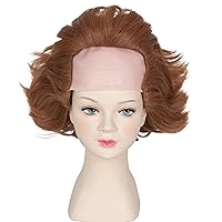 Vista 1 de Miss U Hair - Peluca corta ondulada de caoba para niños, peluca de payaso calvo para niños, pelucas de fiesta de Halloween