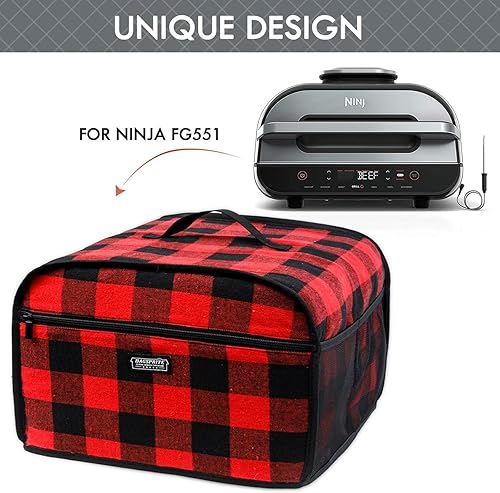 Miniatura 4 de BAGSPRITE Cubierta antipolvo compatible con Ninja Foodi Grill (FG551 Foodi Smart XL 6 en 1 parrilla interior con freidora de aire), cubierta de