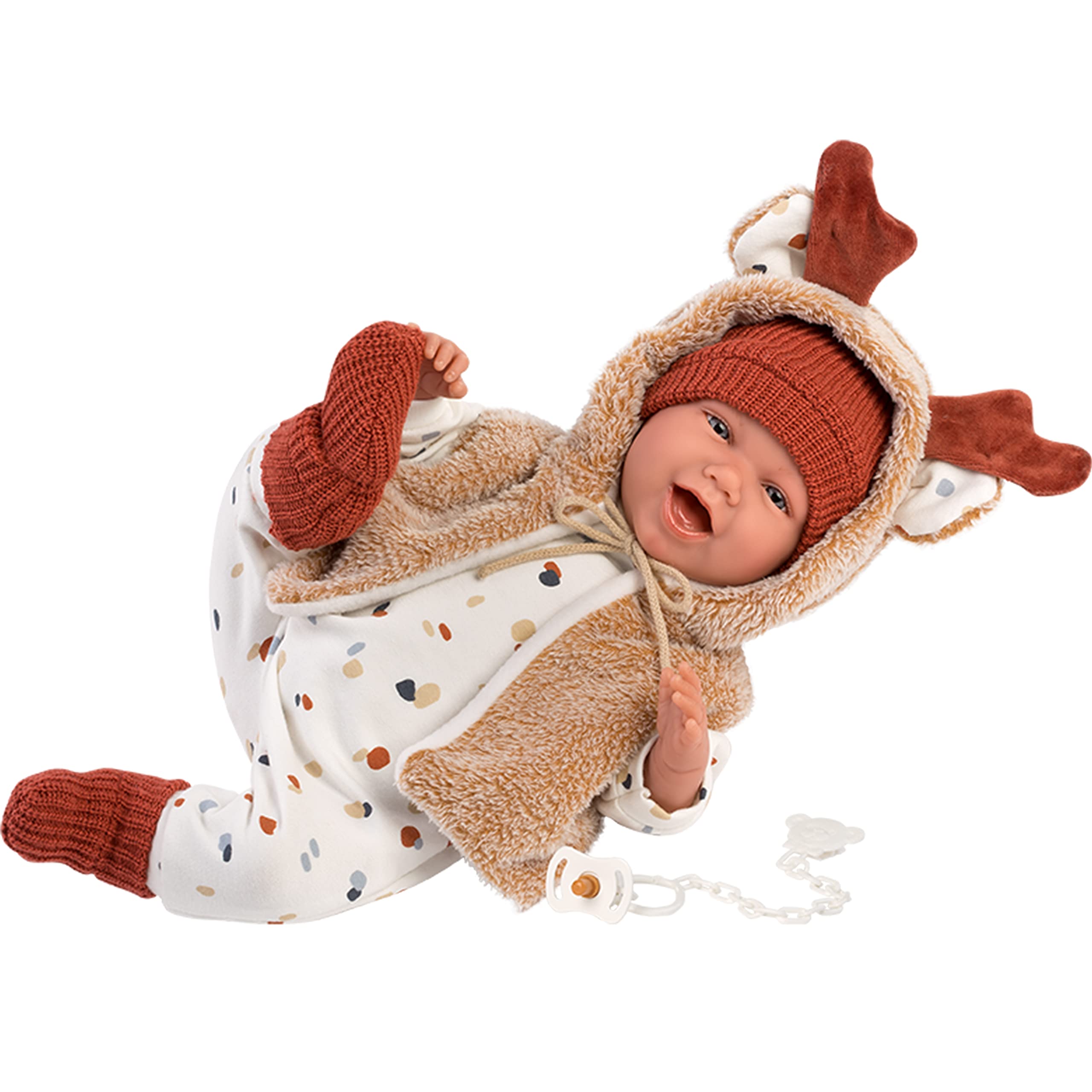 Llorens Cuquito Soft Body Baby Doll Boy, 30cm With Blue Eyes, Romper & Hat - View #5