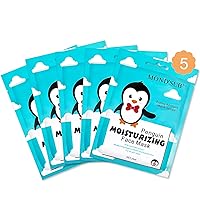 Vista 9 de Máscara de spa de animales, hoja de máscaras de personajes, pingüino, panda, tigre, gato, efectos hidratantes nutritivos para todo