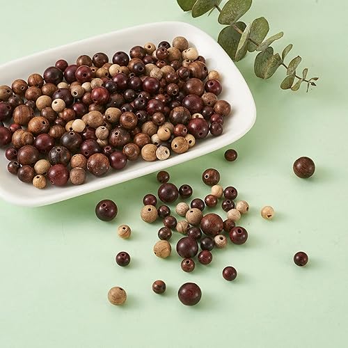 Miniatura 6 de Craftdady 240 cuentas redondas de madera natural de 0.236 pulgadas0.315 pulgadas0.394 pulgadas0.394 pulgadas0.394 pulgadas  0.394 pulgadas