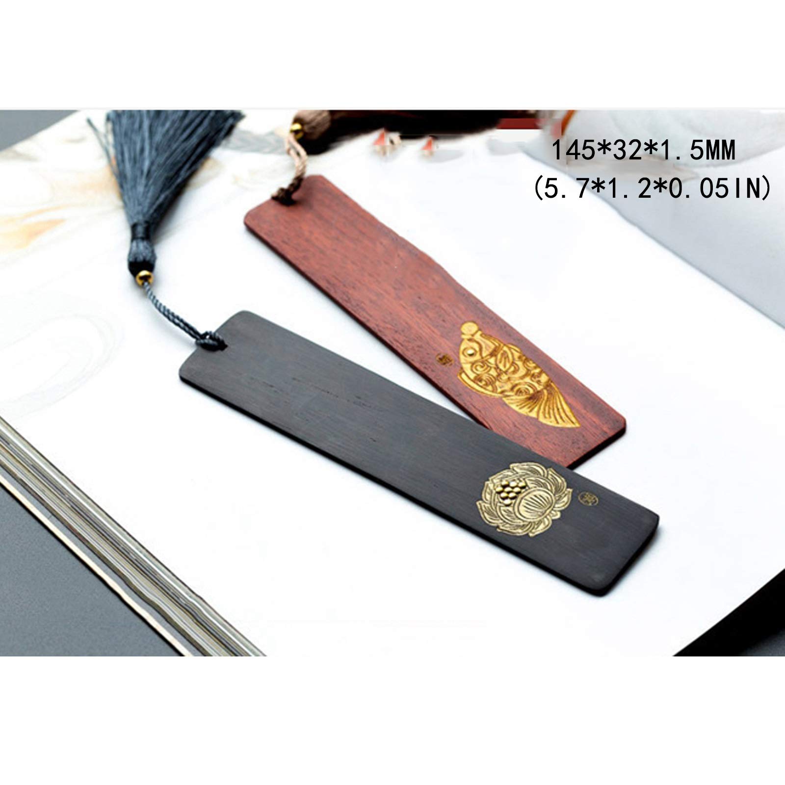 Marque pages Fait à la main en bois Bookmark cadeau Coffret, rouge classique Creative bois de santal Bookmark est un cadeau unique for les enseignants, les étudiants, les hommes et les femmes Signets