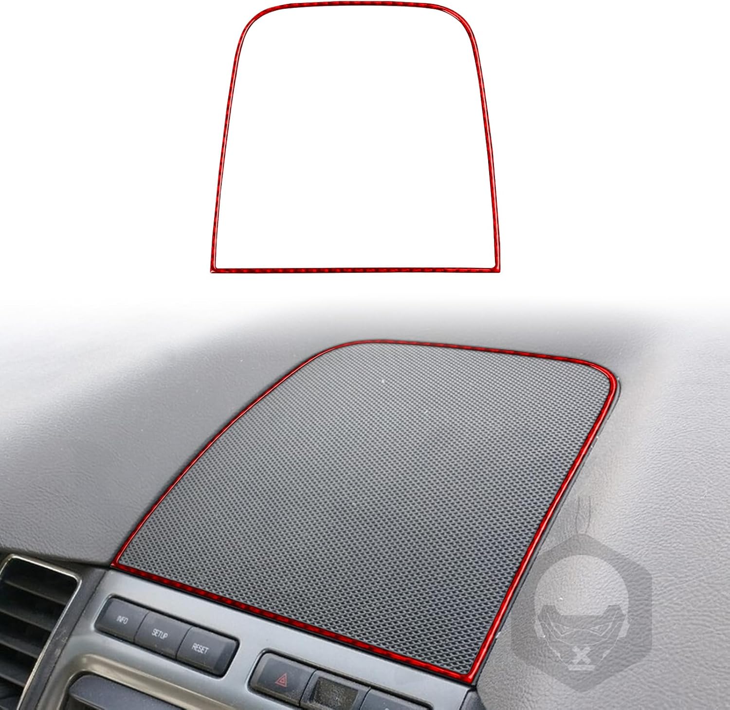 Compatible with Ford Taurus SE/SEL/Limited/SHO 2010 2011 2012 2013 2014 2015 2016 2017 2018 2019 Real Carbon Fiber Car Dashboard Central Loudspeaker Frame Sticker Interior Accessories Red