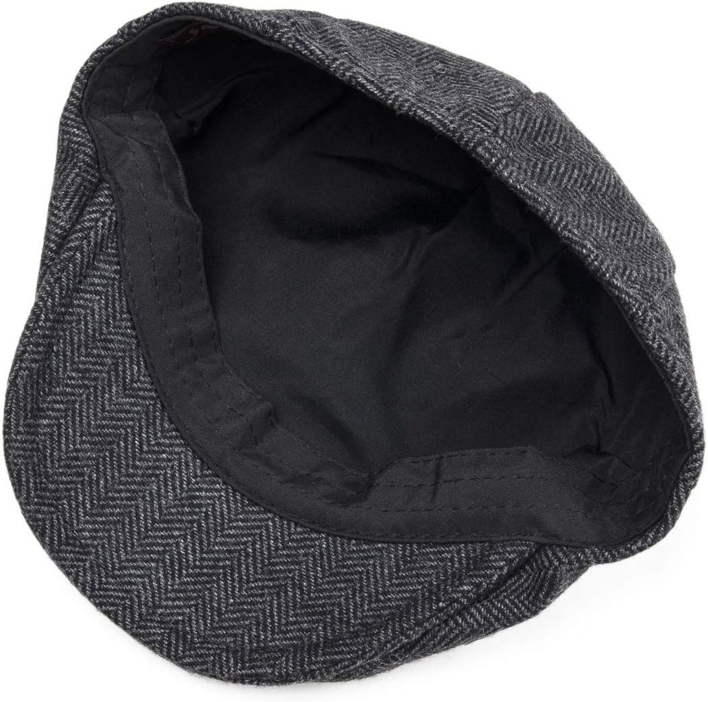 Kids Wool Tweed Newsboy Flat Cap Herringbone Boy Infant Toddler Child Youth Beret Hat - Image 6