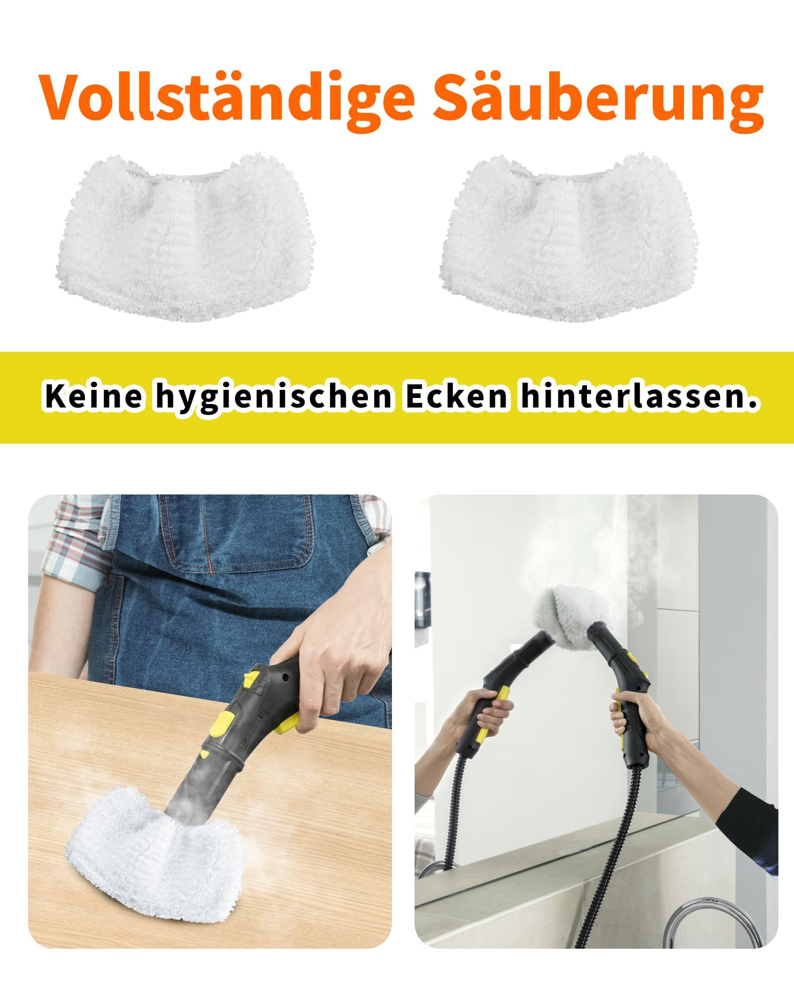 Kit 9 Pezzi Panni In Microfibra Per Karcher EasyFix SC1-SC5 – 6 Panni, 2 Coprimocio E Raschietto, Compatibili Con Scopa A Vapore
