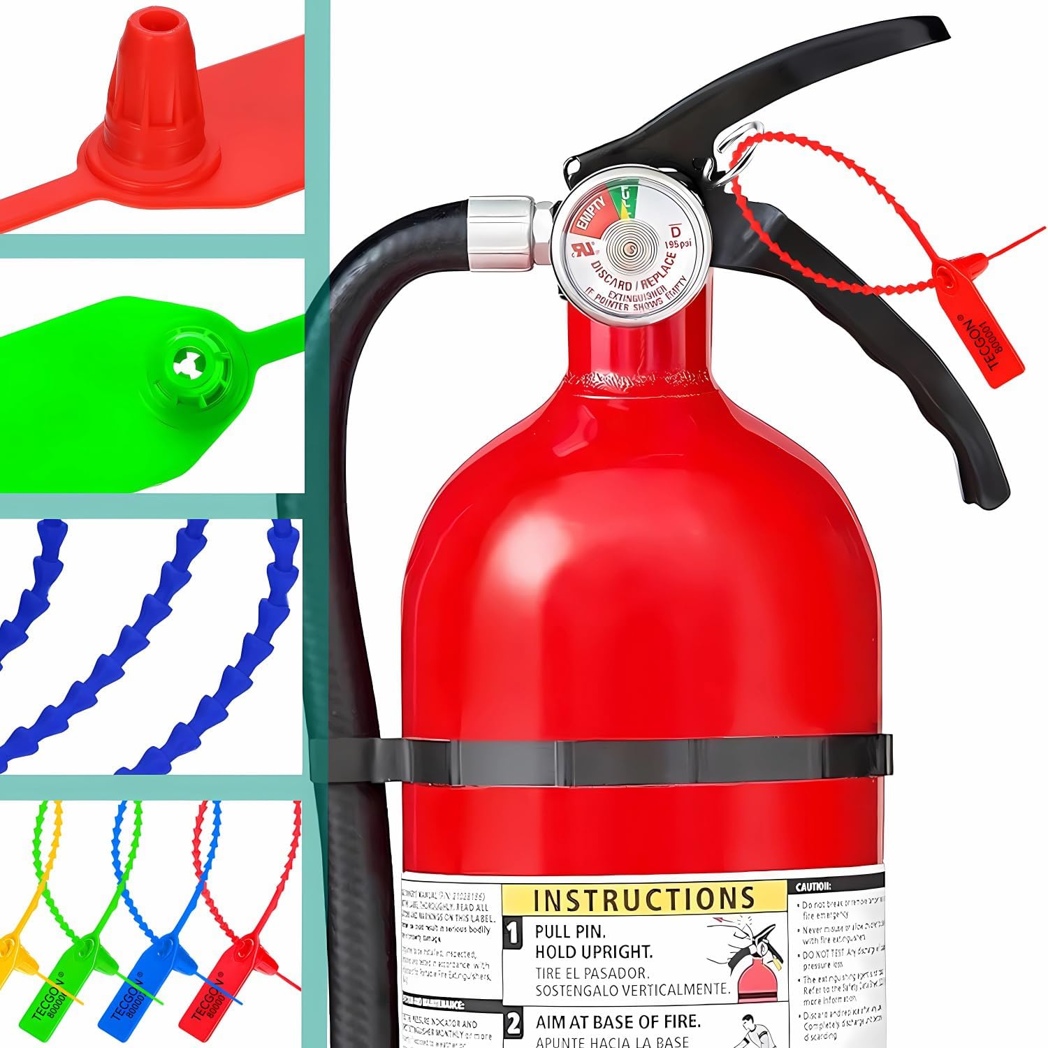 1000 Pack Plastic Tamper Seals Fire Extinguisher Tags Security Tags Seals Safety Numbered Zip Ties Labels Safety Disposable Self Locking Signage 9.84 inch Length - Image 8