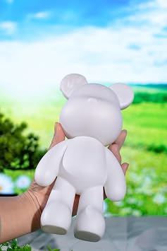 Fluid Bear Painting Figure DIY Bear Figure Home Decoration 10 Inch, Blank Mold