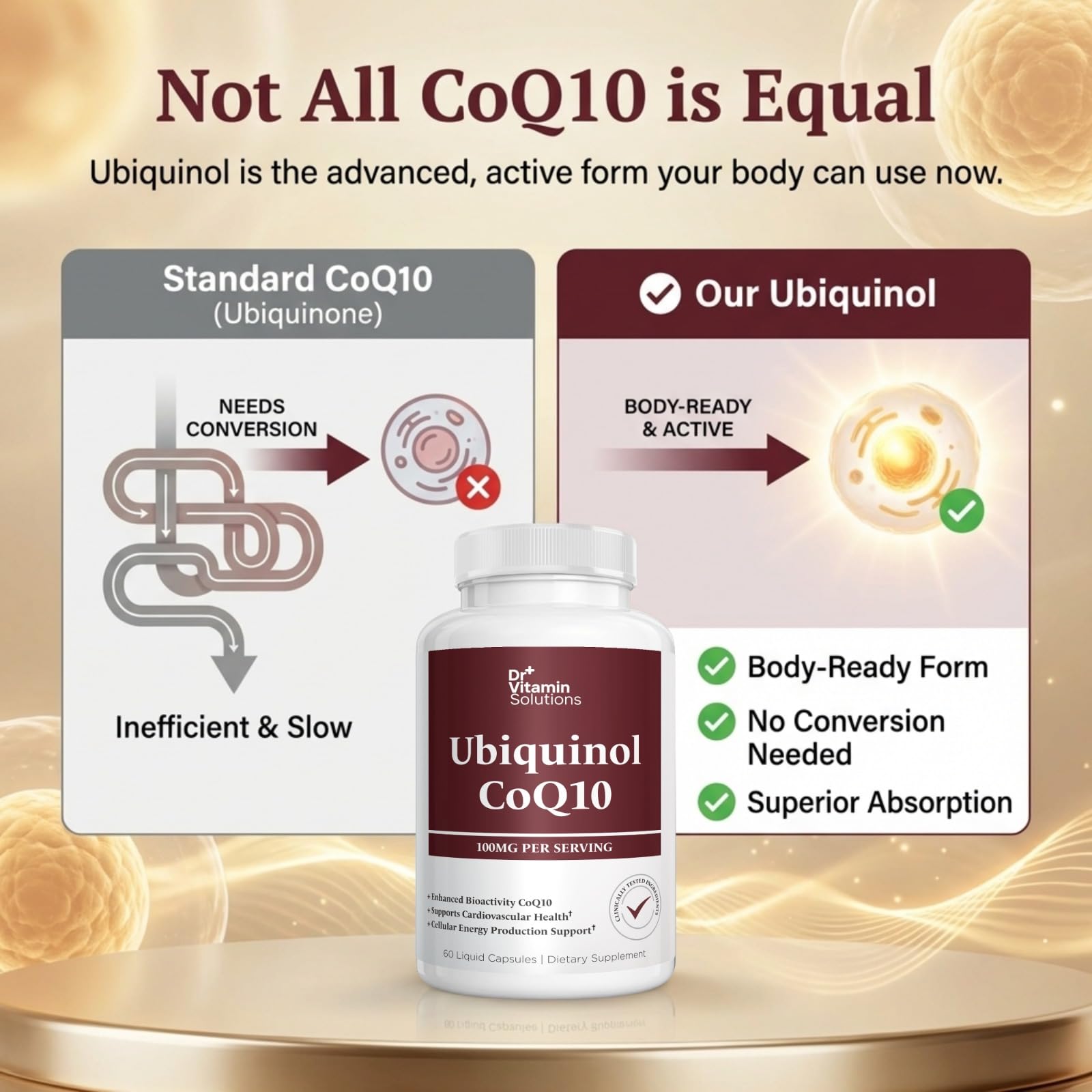 Ubiquinol CoQ10 100mg, Coenzyme Q10 Active Form, Heart Health Support — Amazon image 4