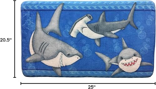 Miniatura 2 de Borders Unlimited Fish 'N Sharks - Tapete de baño infantil de espuma viscoelástica, multicolor