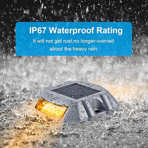 Miniatura 24 de VOLISUN - Luces solares para cubierta, para muelle de entrada, paquete de 16 luces led IP67 impermeables para exteriores, de advertencia para Blanco