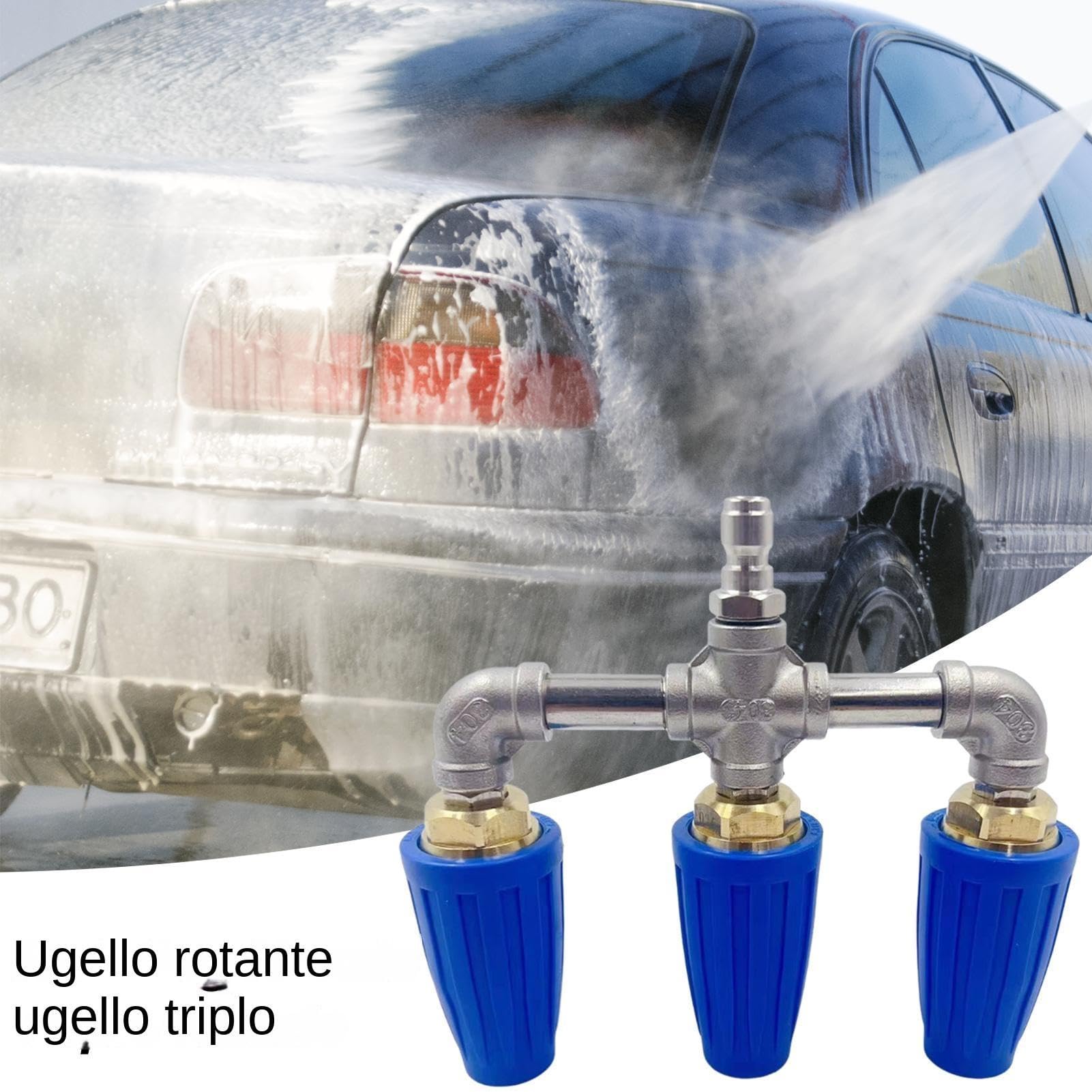Ugello Turbo di Ricambio per Idropulitrice Ugello Turbina Ricambio Attacco | Punta Turbo Idropulitrice per la Pulizia Terrazze, Pavimenti, Finestre e Lavaggio Auto